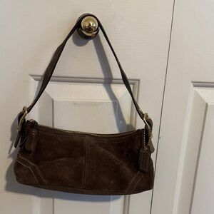Coach Brown Suede Shoulder Bag